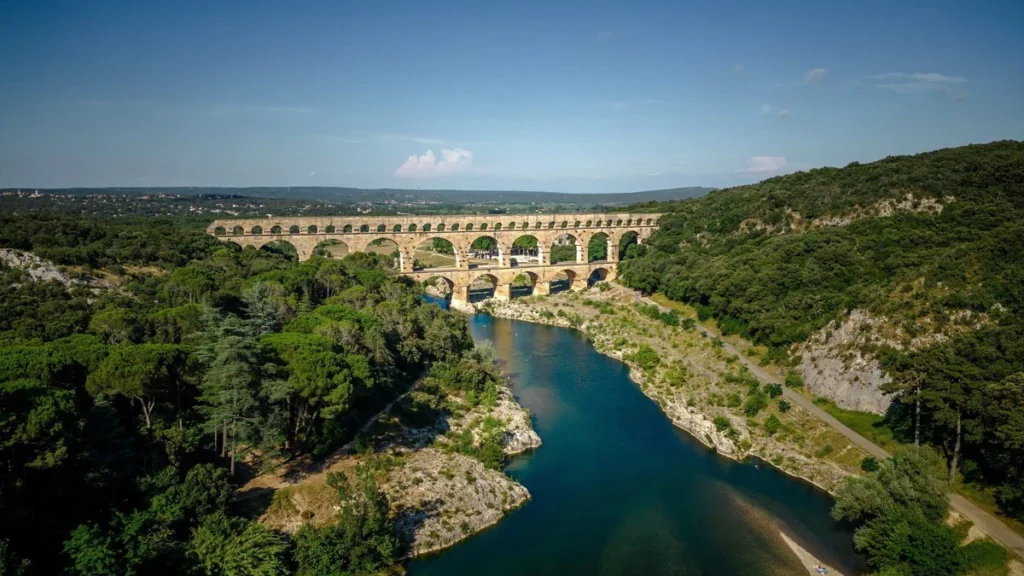 vue générale du pont du Gard