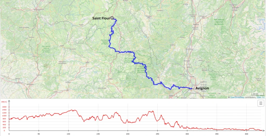 carte générale et dénivelé
