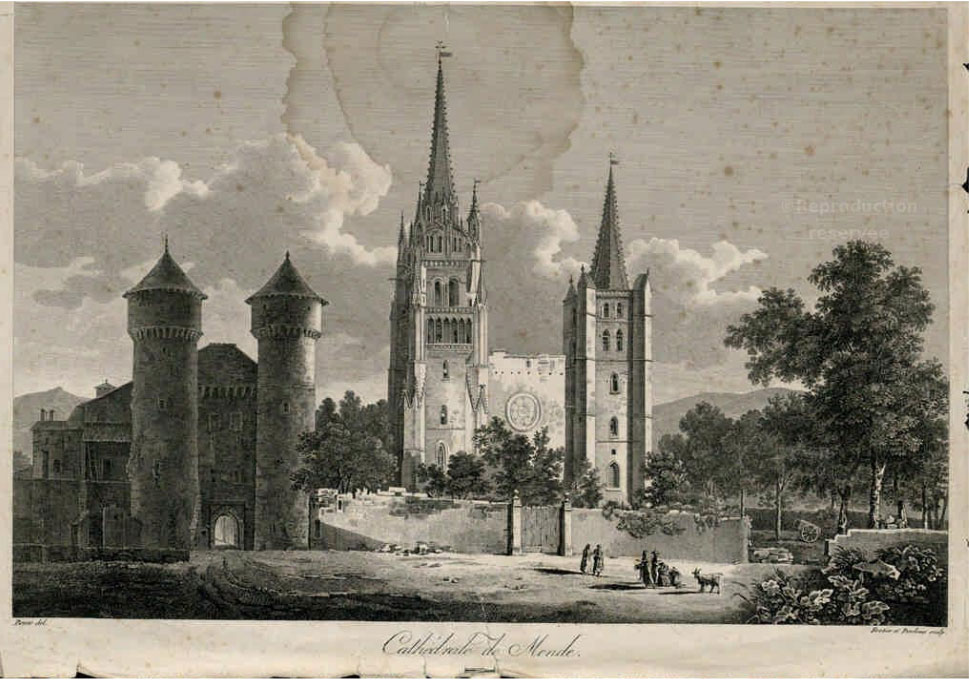 Gravure du début du XIXème siècle, d'après un dessin de Jacques Martin Sylvestre Bence
